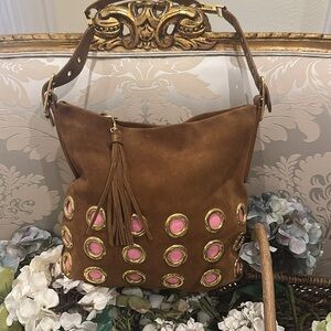 Authentic leather suede handbag NEW